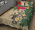 Niue Polynesian Quilt Bed Set - Hibiscus Turtle Tattoo Beige - Polynesian Pride