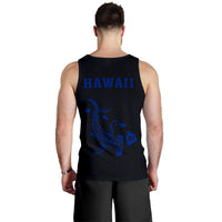 Hawaii Kakau Polynesian Hammerhead Shark Map Men's Tank Top - Blue - Polynesian Pride