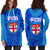 Blue Women Hoodie Dress Fiji Rugby Polynesian Waves Style - Polynesian Pride