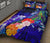 Custom Personalised Yap Quilt Bed Set - Humpback Whale with Tropical Flowers (Blue) - Polynesian Pride