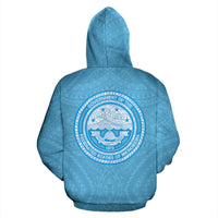 Federates States of Micronesia Zip up Hoodie Micronesian Warrior Flag Color - Polynesian Pride