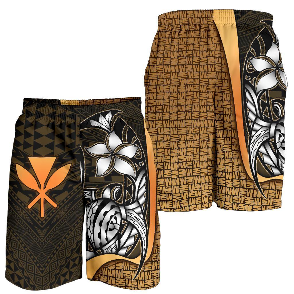 Polynesian Hawaii Men Shorts Gold - Turtle with Hook - Polynesian Pride