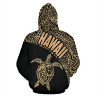 Hawaii Zip up Hoodie Hawaii Turtle Mermaid Polynesian Tattoo Gold Version - Polynesian Pride