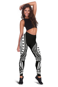 Cook Islands Women Leggings Polynesian Pattern Black - Polynesian Pride