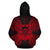 Tuvalu Polynesian All Over Zip up Hoodie Map Red - Polynesian Pride