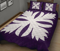 Hawaiian Royal Pattern Quilt Bed Set - Purple - C3 Style - Polynesian Pride