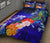 Tahiti Quilt Bed Set - Humpback Whale with Tropical Flowers (Blue) - Polynesian Pride