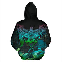 American Samoa Polynesian Zip up Hoodie Eagle Jungle - Polynesian Pride