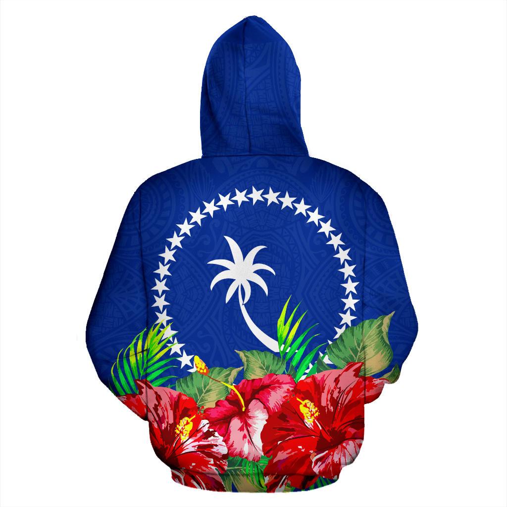 Chuuk Polynesian Hoodie Flag Hibiscus - Polynesian Pride