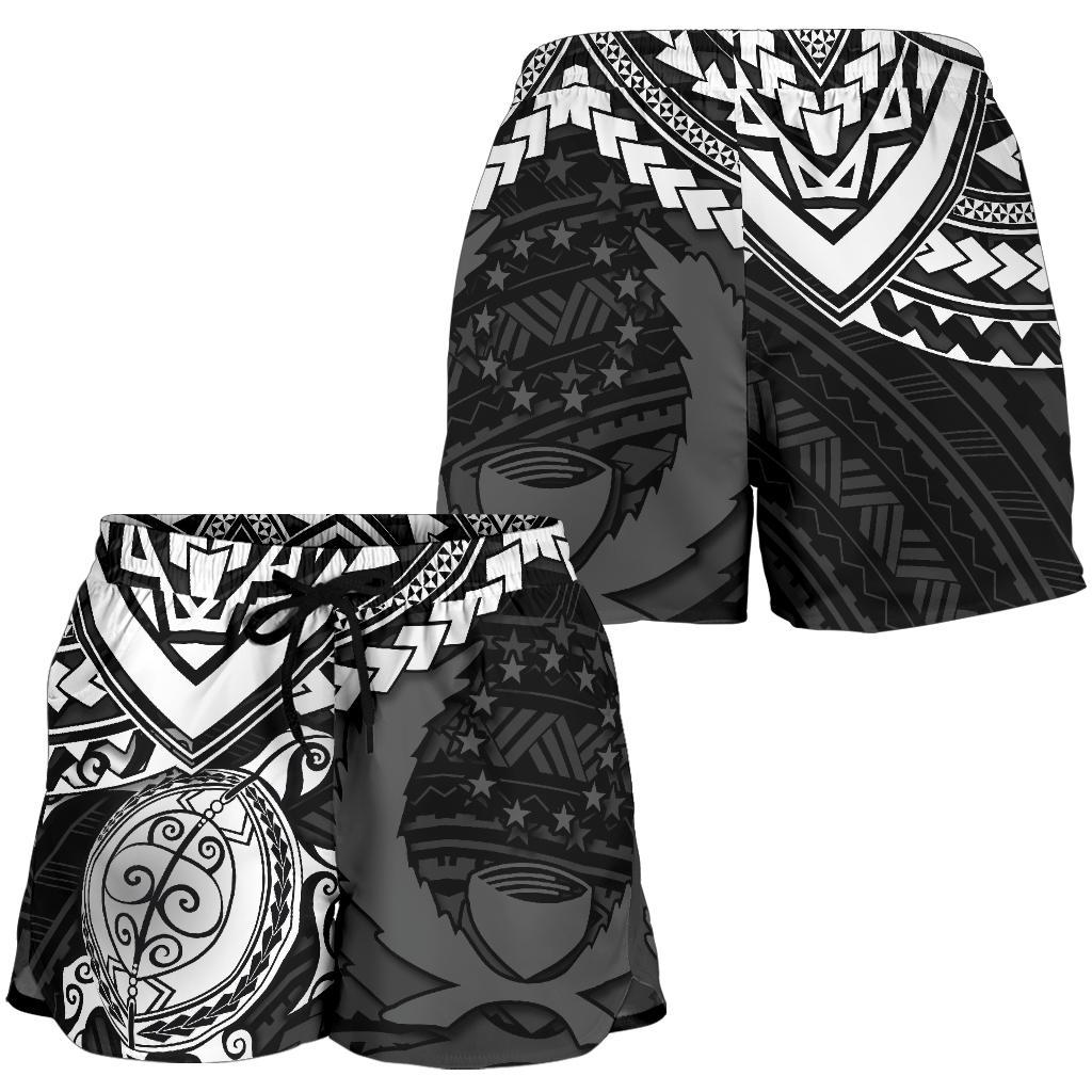 Pohnpei Polynesian Shorts (Women) - Polynesian White Turtle - Polynesian Pride