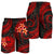 Tahiti Polynesian Men Shorts - Red Plumeria - Polynesian Pride