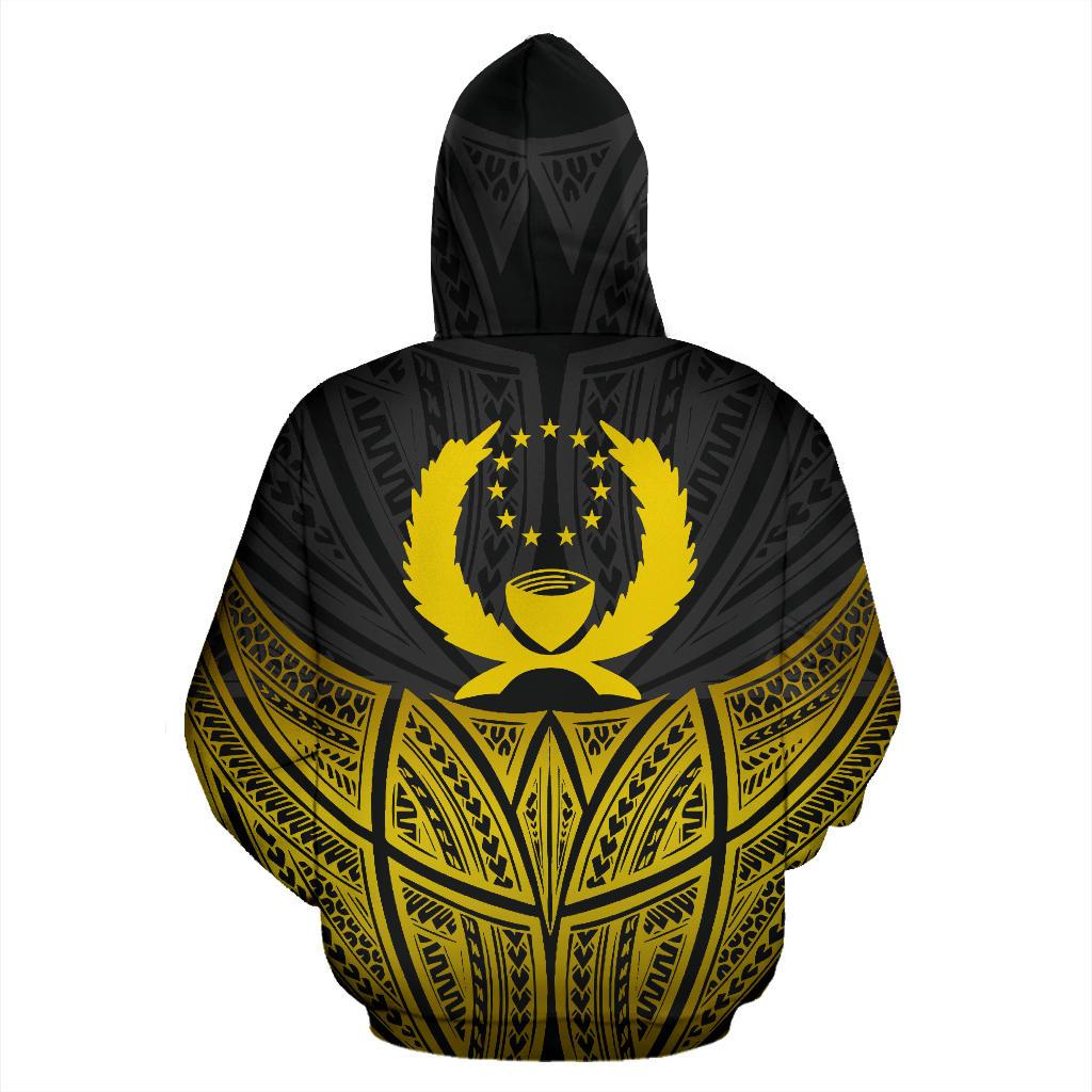 Pohnpei Polynesian Custom Hoodie Gold Pride Map nd Seal - Polynesian Pride