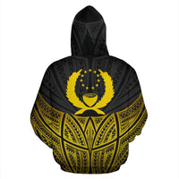 Pohnpei Polynesian Custom Hoodie Gold Pride Map nd Seal - Polynesian Pride