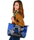 Samoa Large Leather Tote Bag - Samoa Seal Wave Style (Blue) - Polynesian Pride