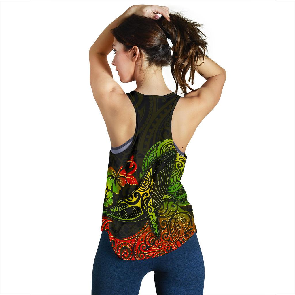 Hawaii Women's Racerback Tank - Polynesian Humpback Whale - Polynesian Pride