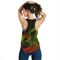 Hawaii Women's Racerback Tank - Polynesian Humpback Whale - Polynesian Pride