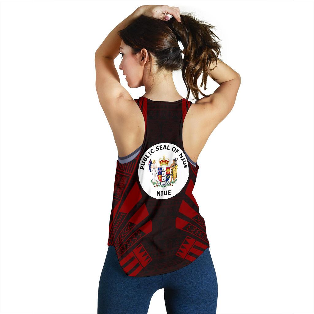 Niue Women Racerback Tank - Polynesian Tattoo Red - Polynesian Pride
