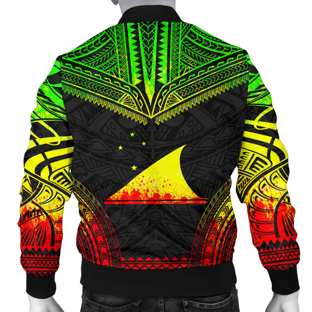 Tokelau Polynesian Chief Men's Bomber Jacket - Reggae Version - Polynesian Pride