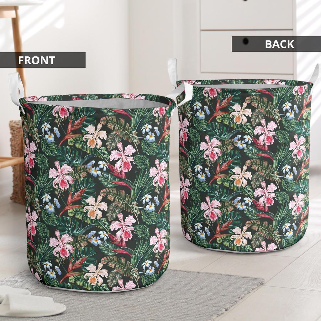 Tropical Monstera Leaf Red Hawaii Laundry Basket - Polynesian Pride