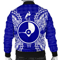 Yap Polynesian Men's Bomber Jacket Map Blue - Polynesian Pride