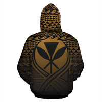 Kanaka Maoli All Over Hoodie Lift up Gold - Polynesian Pride