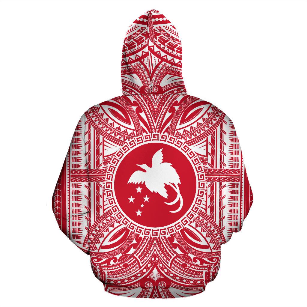 Papua New Guinea 1 ll Over Hoodie Papua New Guinea 1 Coat of rms Polynesian Flag Color - Polynesian Pride