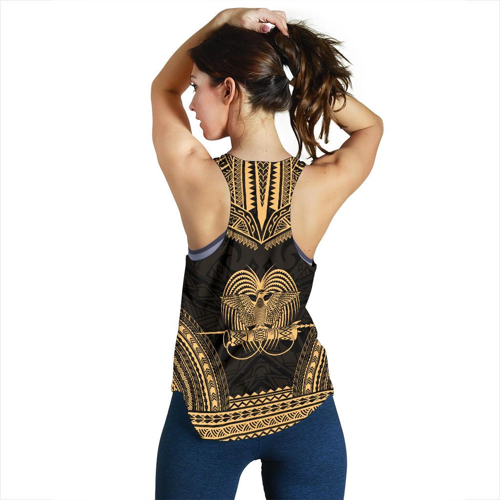 Papua New Guinea Women's Racerback Tank - Polynesian Chief Gold Version - Polynesian Pride