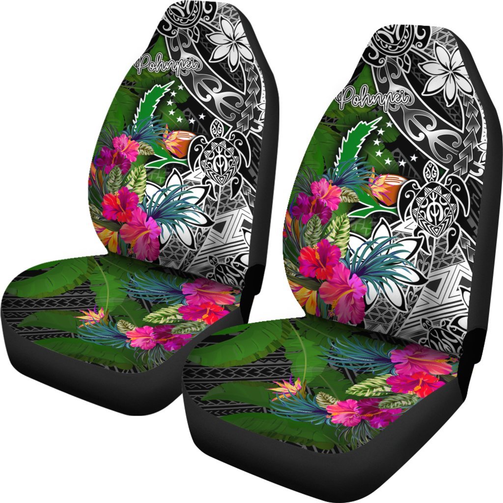 Pohnpei Car Seat Covers - Turtle Plumeria Banana Leaf - Polynesian Pride