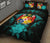 Tonga Polynesian Quilt Bed Set Hibiscus Turquoise - Polynesian Pride