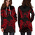 Papua New Guinea Polynesian Hoodie Dress Map Red - Polynesian Pride