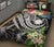 Nauru Polynesian Quilt Bed Set - Summer Plumeria (Black) - Polynesian Pride