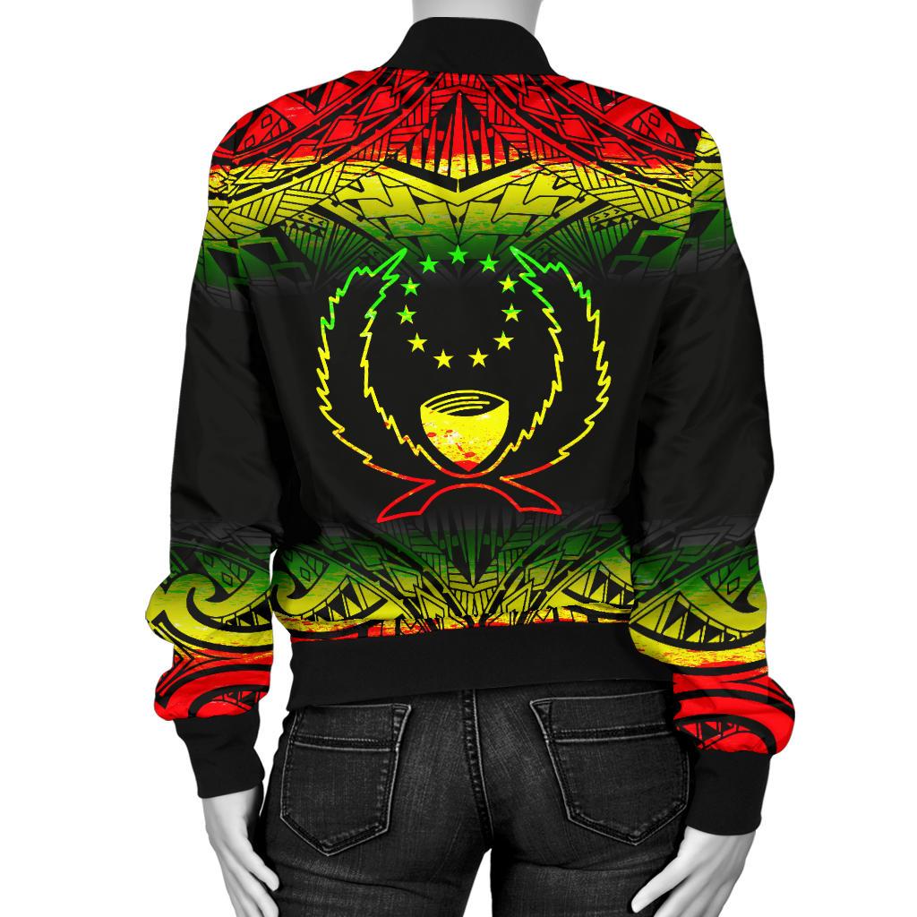 Pohnpei Women's Bomber Jacket - Fog Reggae Style - Polynesian Pride