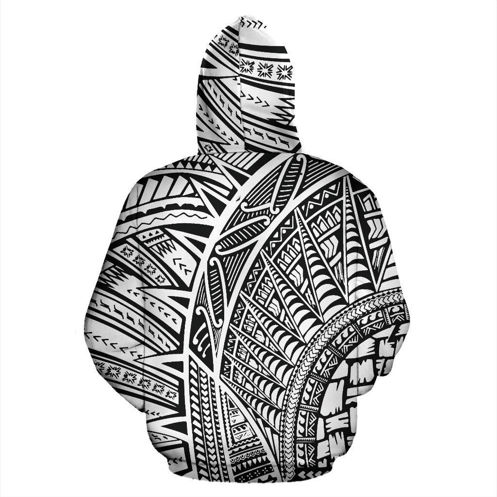 New Zealand Maori Hoodie Maori Full Tattoo All Over Hoodie - Polynesian Pride