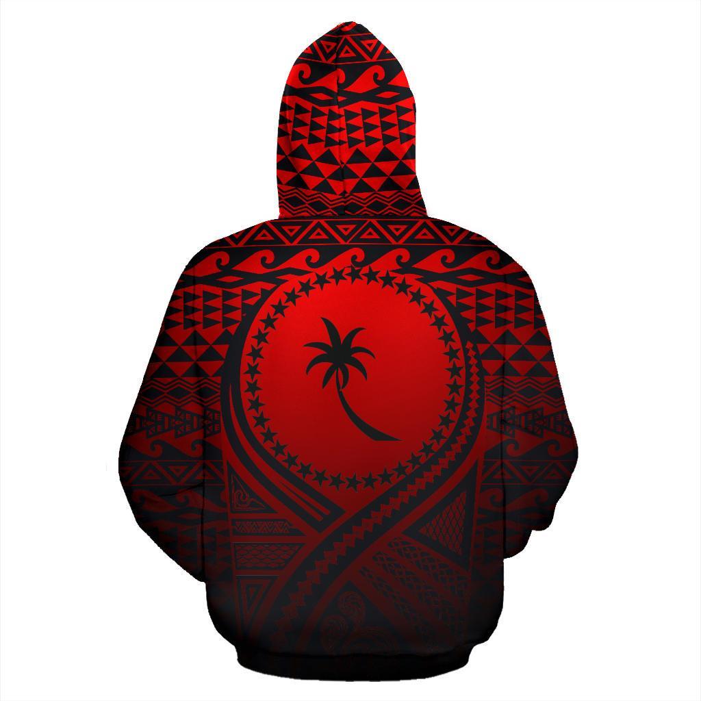 Chuuk All Over Zip up Hoodie Lift up Red - Polynesian Pride