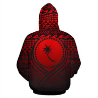 Chuuk All Over Zip up Hoodie Lift up Red - Polynesian Pride