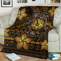 Hawaii Mix Polynesian Turtle Plumeria Premium Blanket - AH - Nick Style - Brown - Polynesian Pride