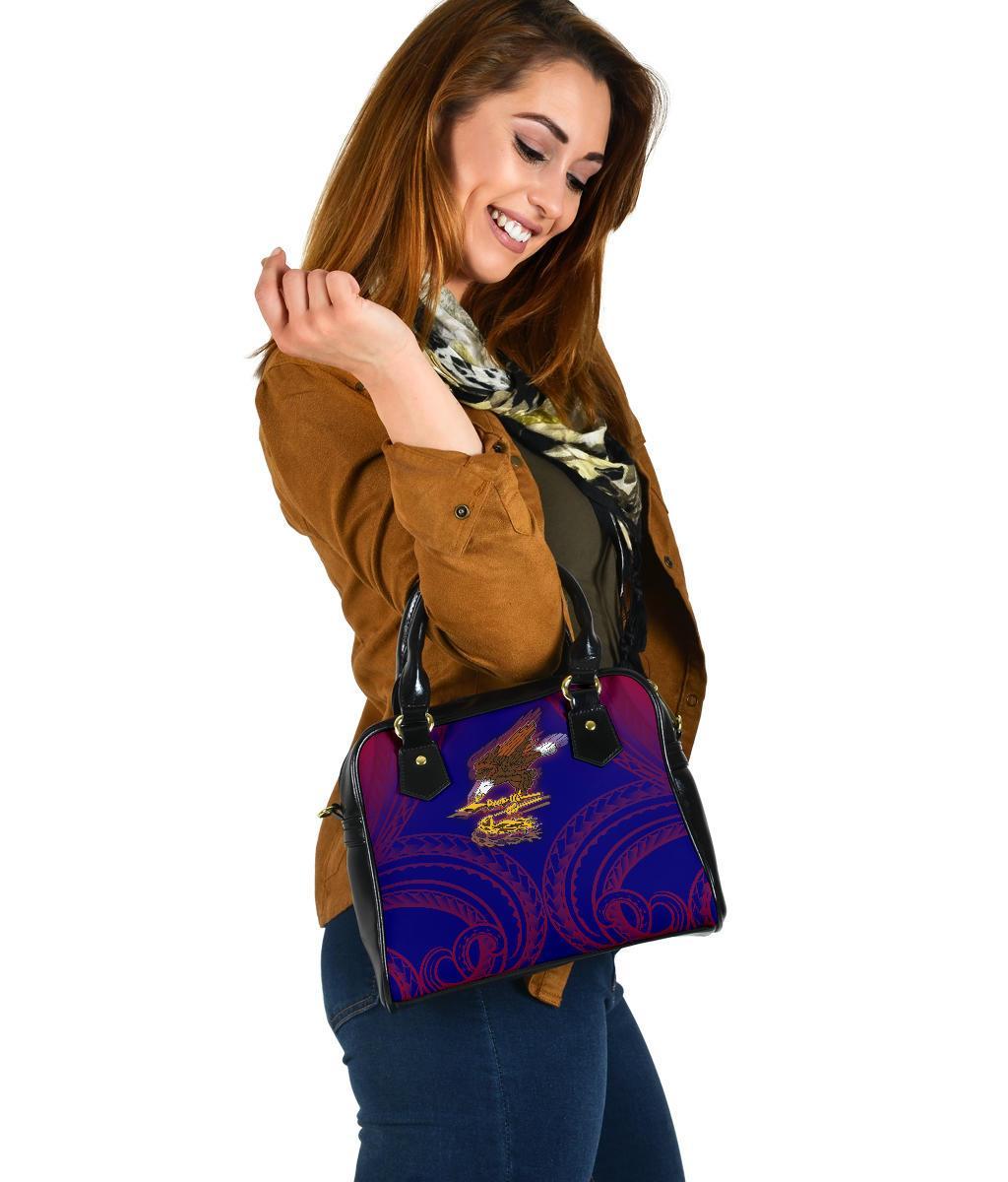American Samoa Polynesian Shoulder Handbag - Bald Eagle (Blue - Red) - Polynesian Pride