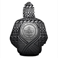 Palau All Over Zip up Hoodie Lift up Black - Polynesian Pride