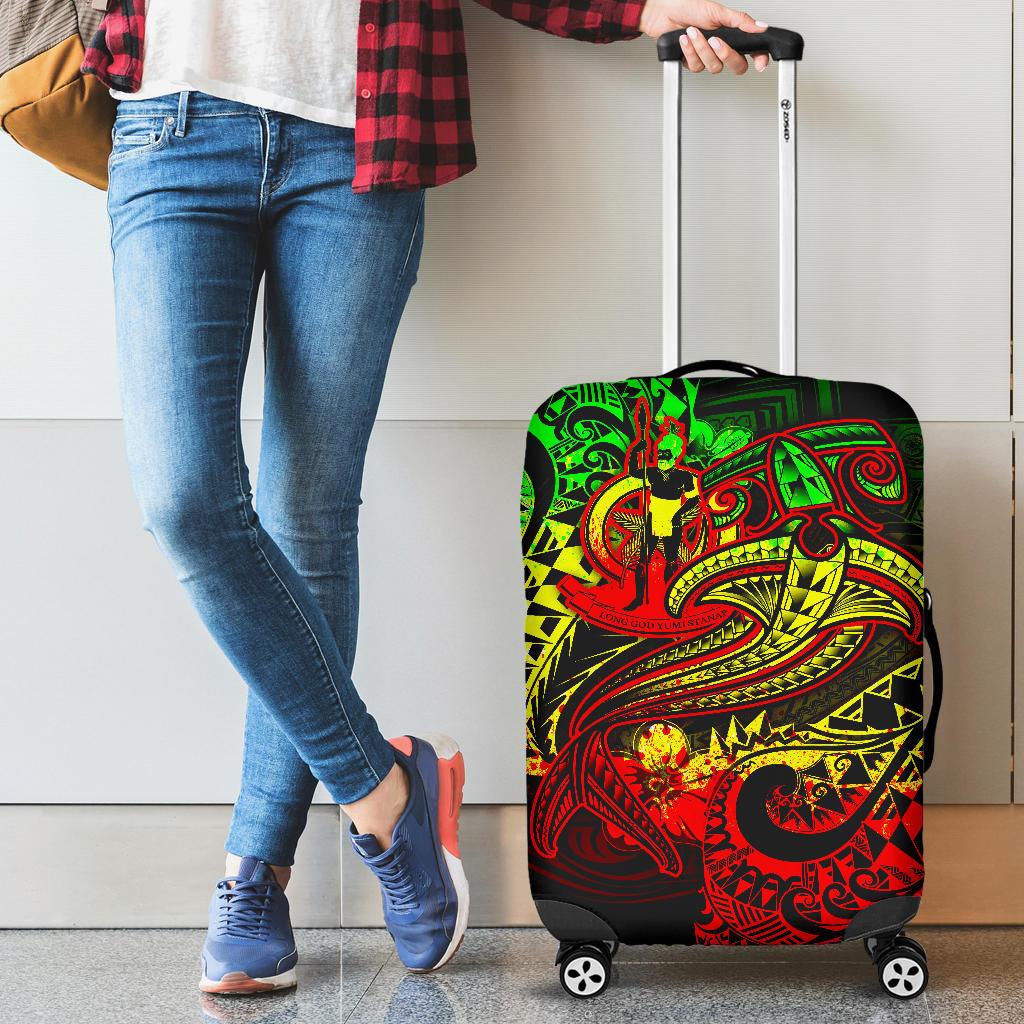 Vanuatu Polynesian Luggage Covers - Reggae Shark Polynesian Tattoo Reggae - Polynesian Pride