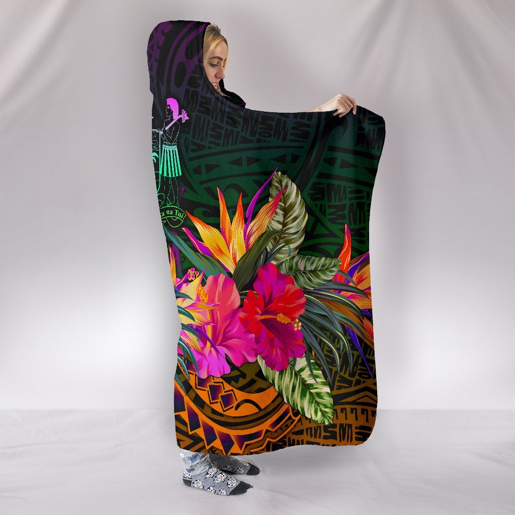 Fiji Hooded Blanket - Summer Hibiscus - Polynesian Pride