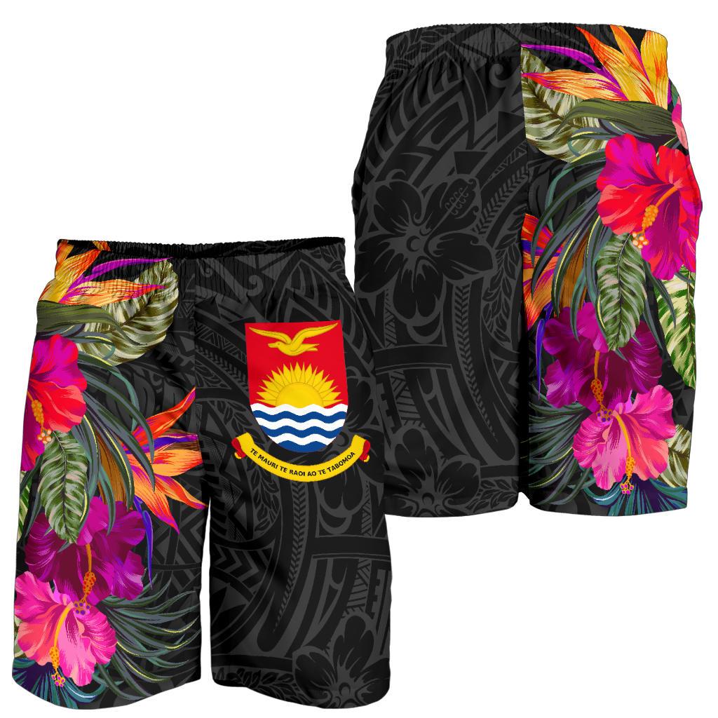 Kiribati All Over Print Men's Shorts - Polynesian Hibiscus Pattern - Polynesian Pride