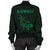 Hawaii Kakau Polynesian Hammerhead Shark Women's Bomber Jacket - Green - Polynesian Pride