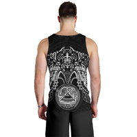 American Samoa Polynesian Men's Tank Top - White Turtle Manta Ray - Polynesian Pride