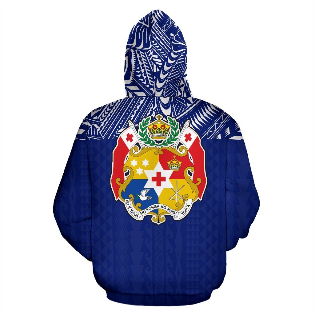 Tonga All Over Zip up Hoodie Polynesian Blue Version - Polynesian Pride