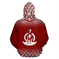 Vanuatu All Over Hoodie Fog Red - Polynesian Pride