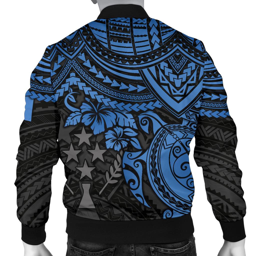 Kosrae Polynesian Bomber Jacket (Men) - Blue Turtle - Polynesian Pride