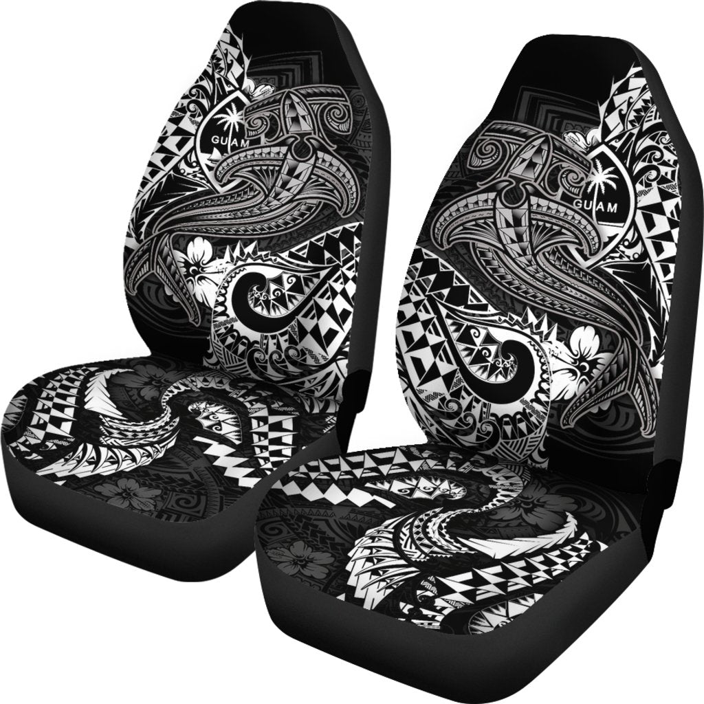 Guam Polynesian Car Seat Covers - White Shark Polynesian Tattoo - Polynesian Pride