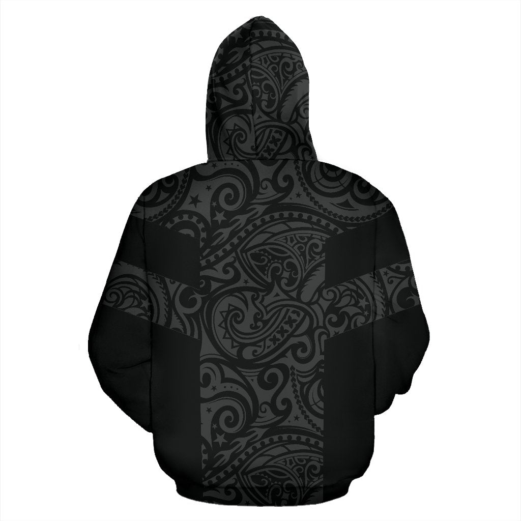 Polynesian Zip Hoodie Polynesian Tattoo Style Grey - Polynesian Pride