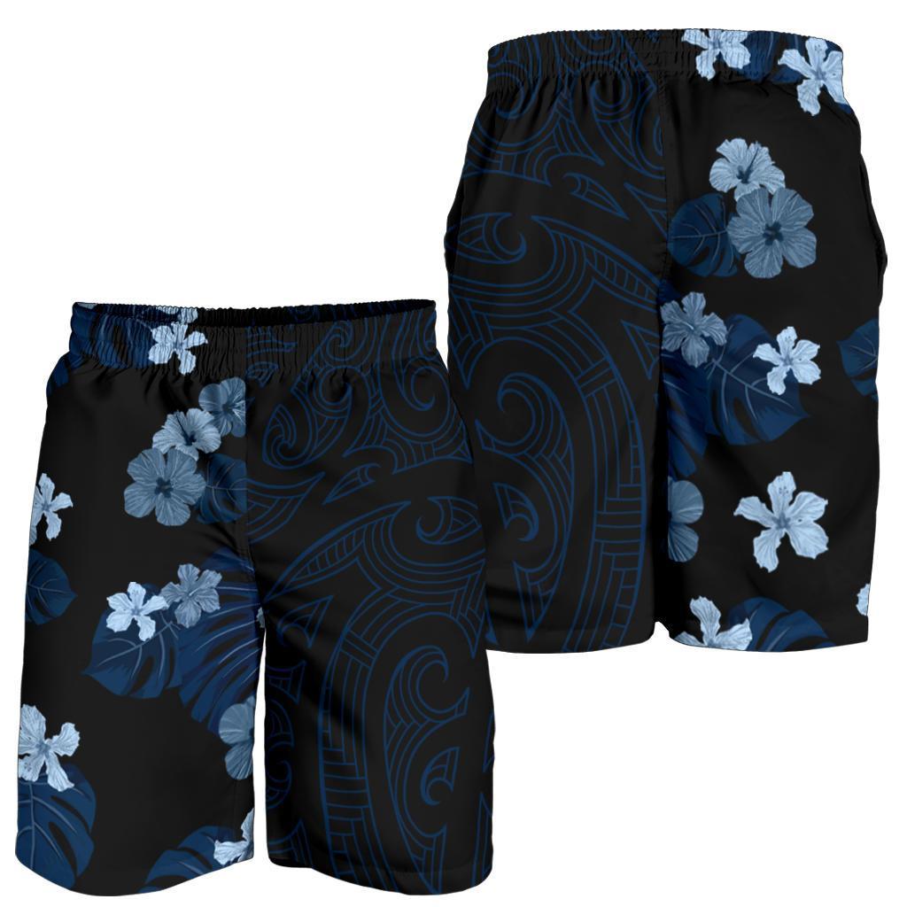 Tropical Polynesian - Hawaiian Men's Shorts - Curtis Style Indigo - Polynesian Pride