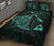 Hawaii Manta Ray Map Polynesian Turquoise Quilt Bed Set - Polynesian Pride